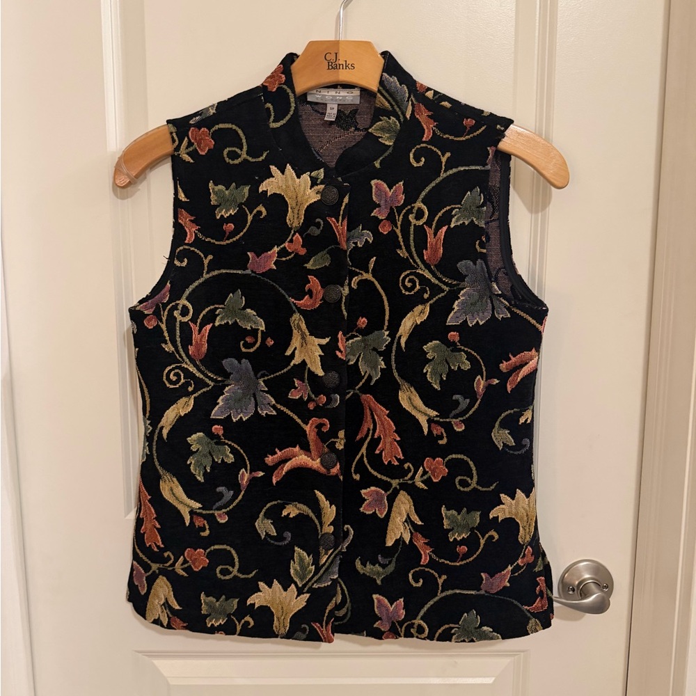 Vtg Nino Wong Tapestry Vest